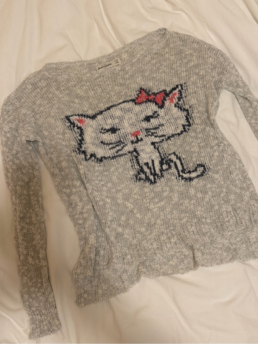 Abercrombie Cat Graphic Knit Sweater
